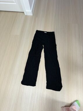Reformation Hallie Black Mid Rise Pants